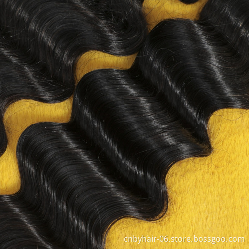 Papal Accept 10A Loose Deep Wave Bundles with Closure Peruvian Hair with Closure Remy 100% Human Hair Bundles With Frontal